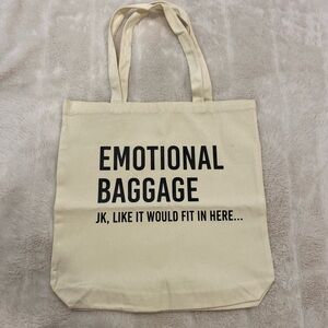 Custom Tote Bag with Humorous Text. New. Never Used.